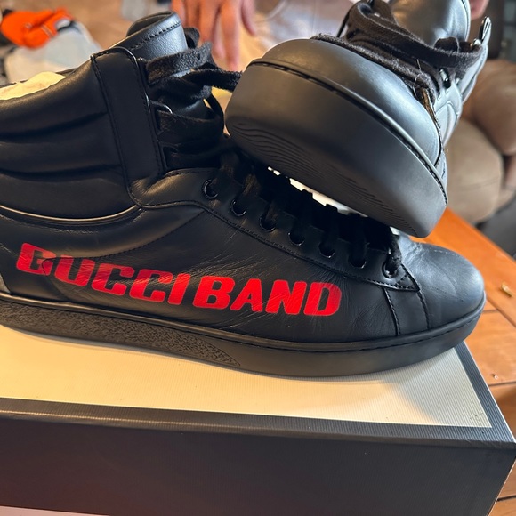 Gucci | Shoes | Gucci Black Ace Gucci Band High Top Sneakers Gucci | Shoes | Gucci Black Ace Gucci Band High Top Sneakers